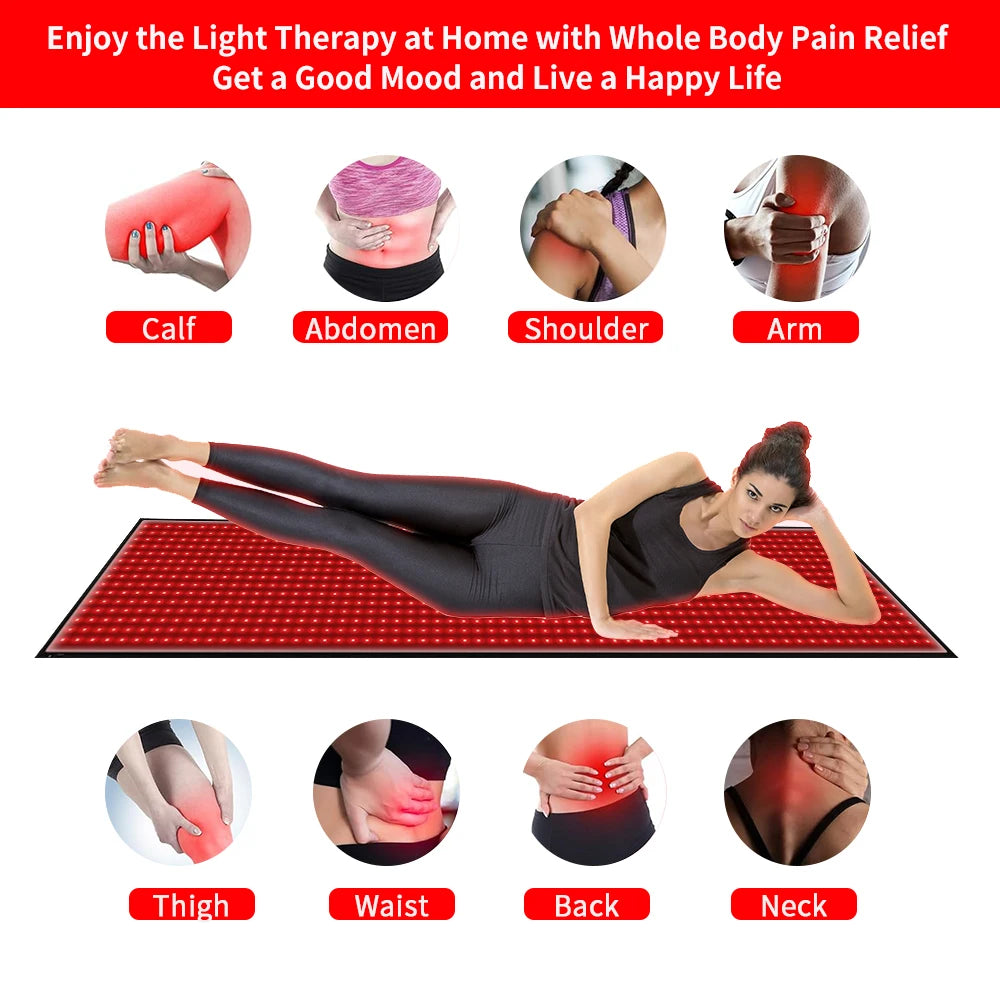 Red Light Therapy Mat Full Body Relaxation 945 LEDs 850nm