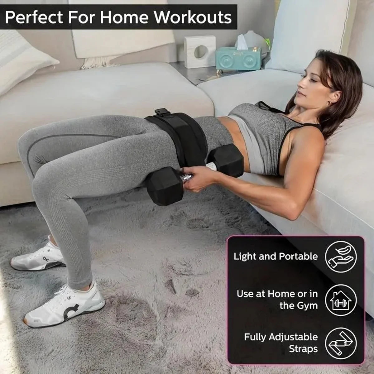 Adjustable Weighted Waist Belt For Home Workouts And Hip Shaping