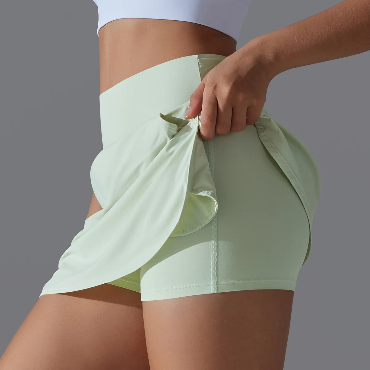 High Waist Breathable Athletic Skort With Shorts For Women