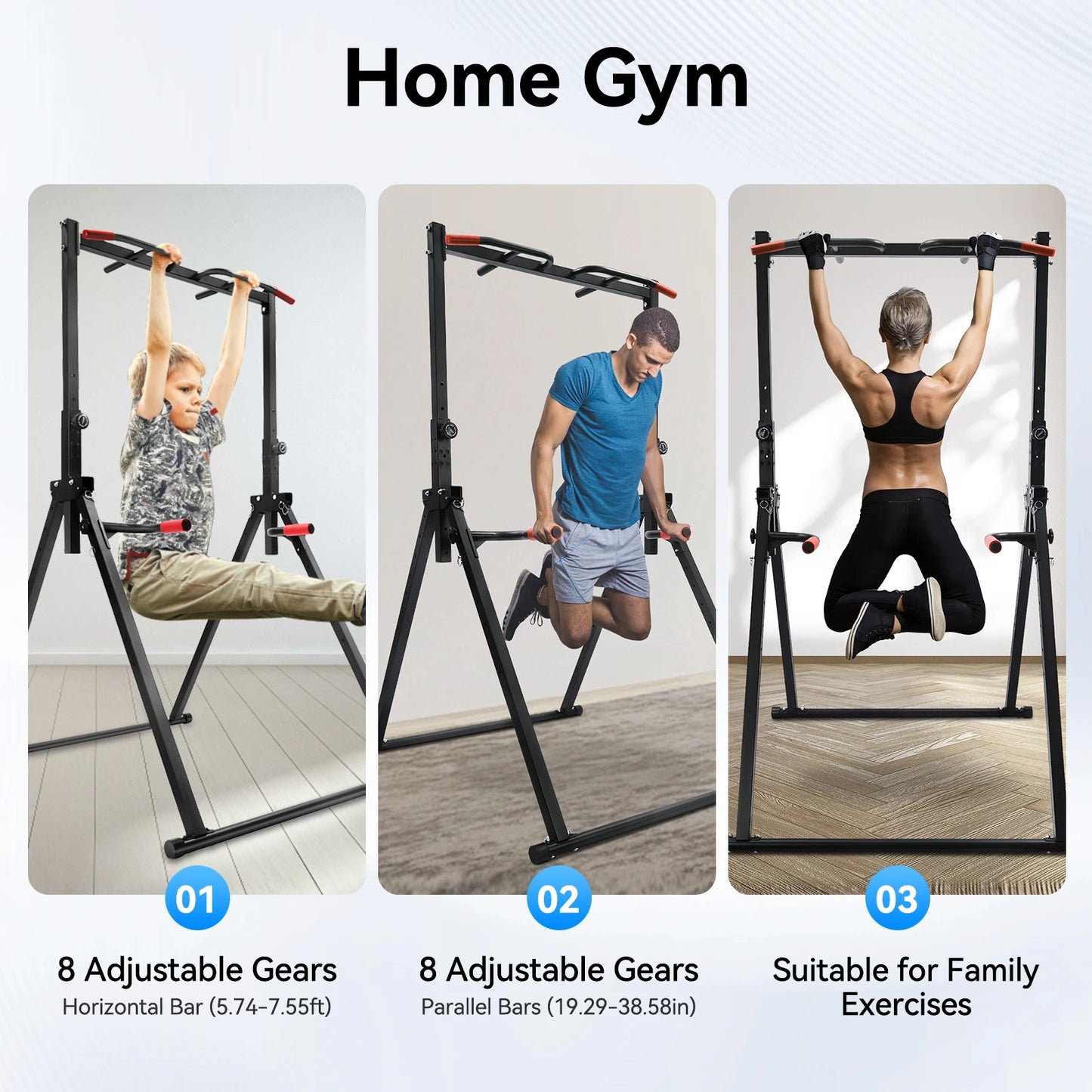 Adjustable Foldable Pull Up Station for Home Gym Workouts
