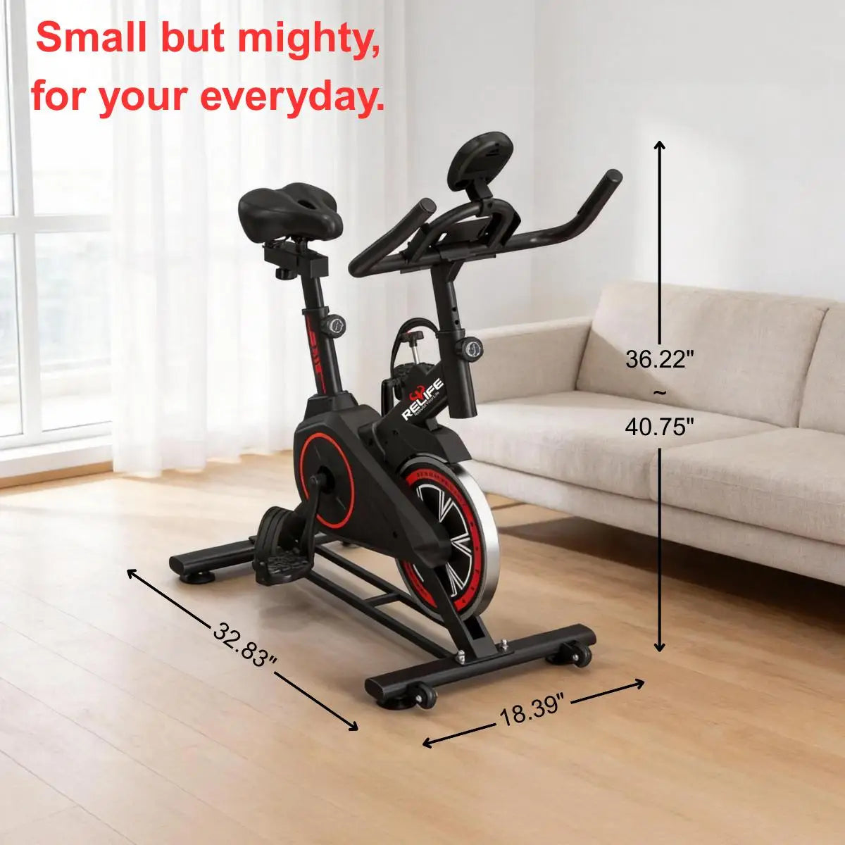 Relife Exercise Bike Stationary For Home With Silent Belt Drive
