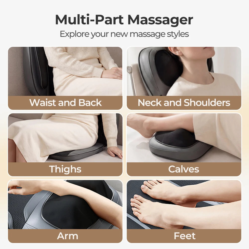 HOMEMASSA Shiatsu Neck Back Massager With Heat And Adjustable Intensity