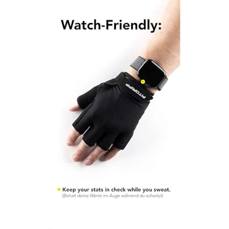 Padded Fingerless Workout Gloves With Full Palm Protection