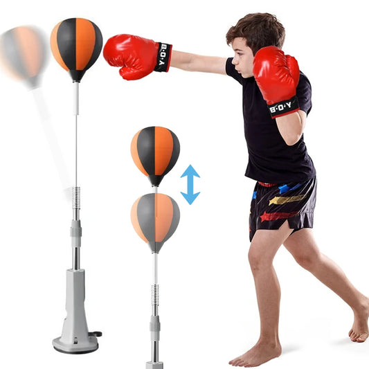 JOCESTYLE Height Adjustable Boxing Bag With Punching Reflex Ball