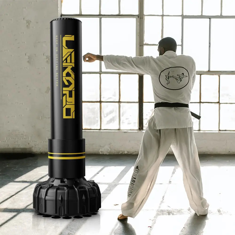 Standing Muay Thai Boxing Tower Sandbag Punching Post Heavy Bag