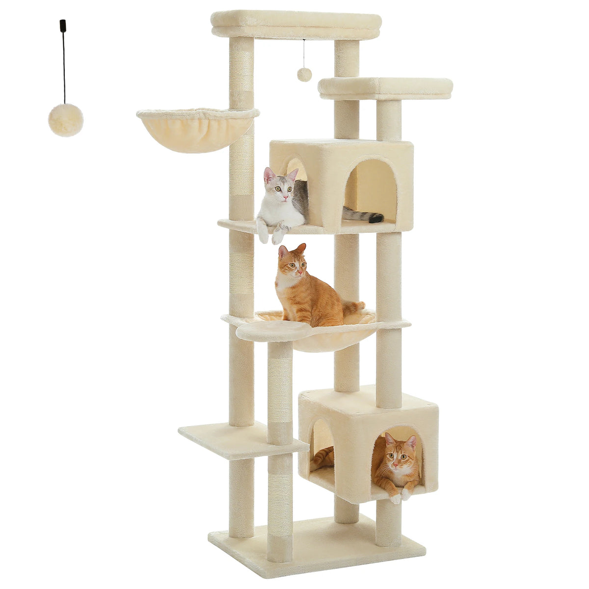 PAWZ Road Tall Cat Tree With Hammock And Scratch Posts