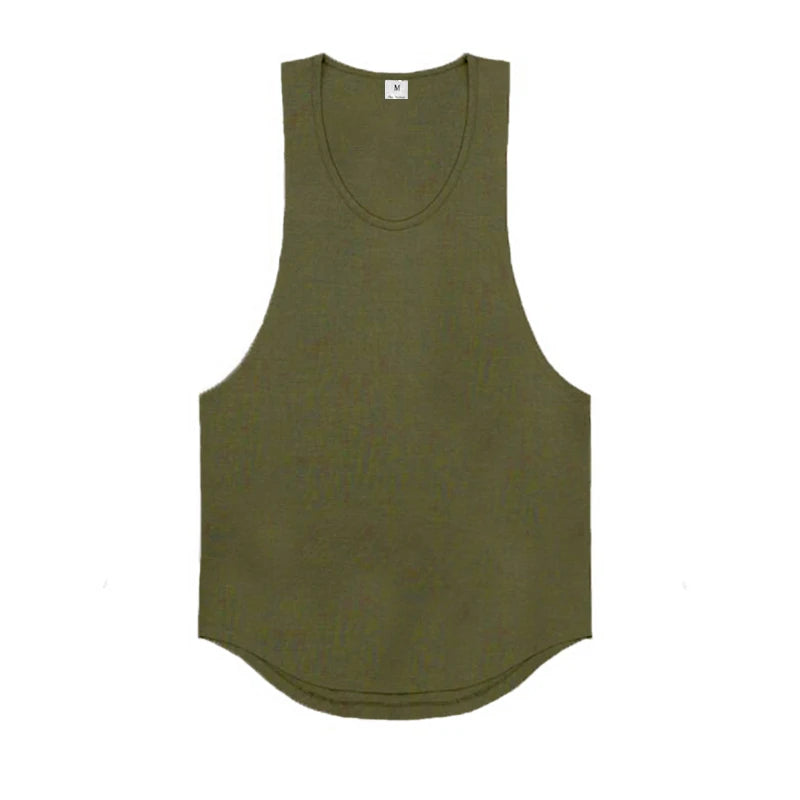 Cotton Breathable Sleeveless Tank Top for Gym Training and Running