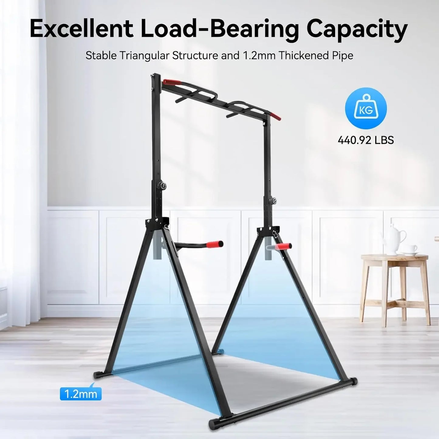Power Tower Chin Up Dip Station For Home Gym 440Lbs