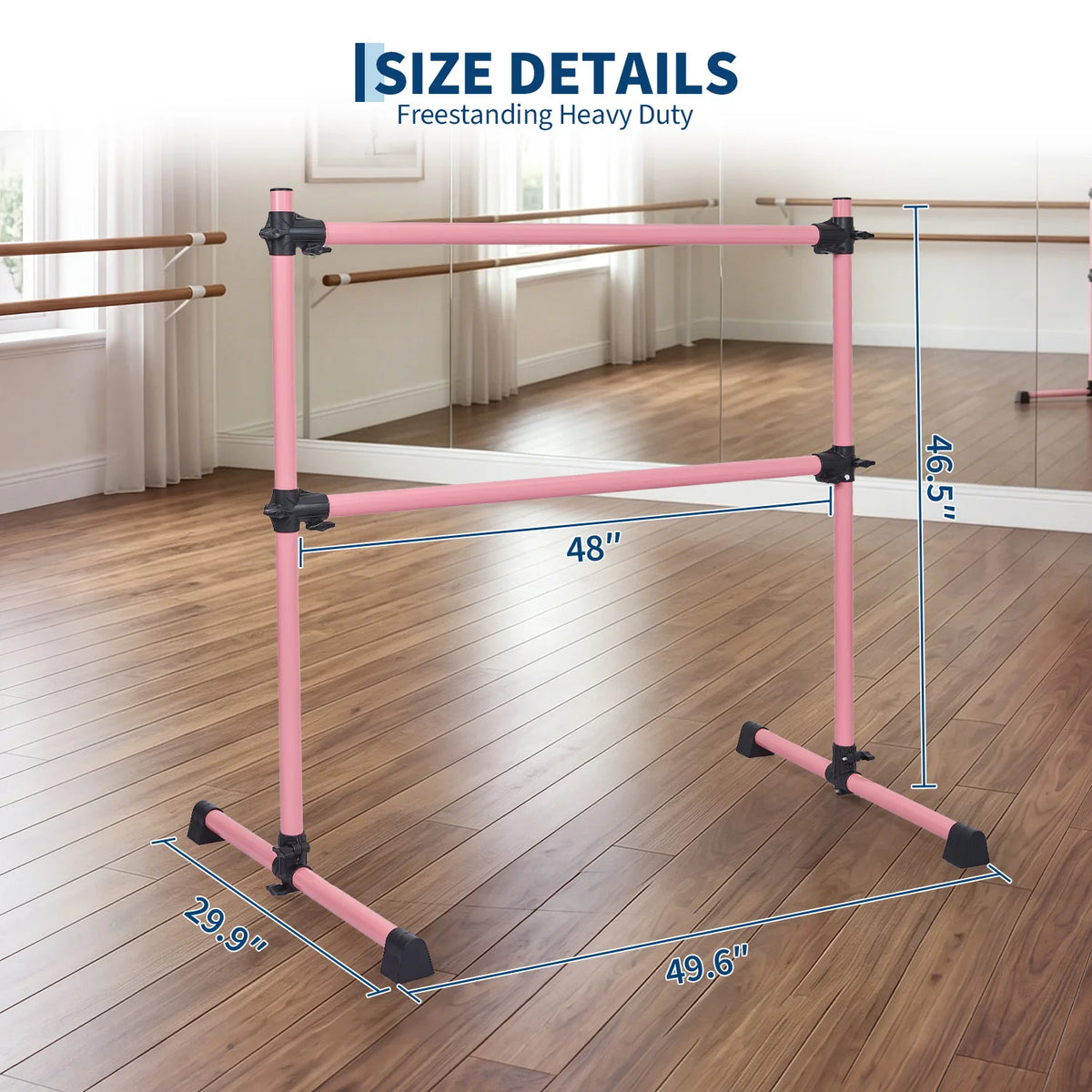 Freestanding Adjustable Dance And Pilates Barre For Home Practice