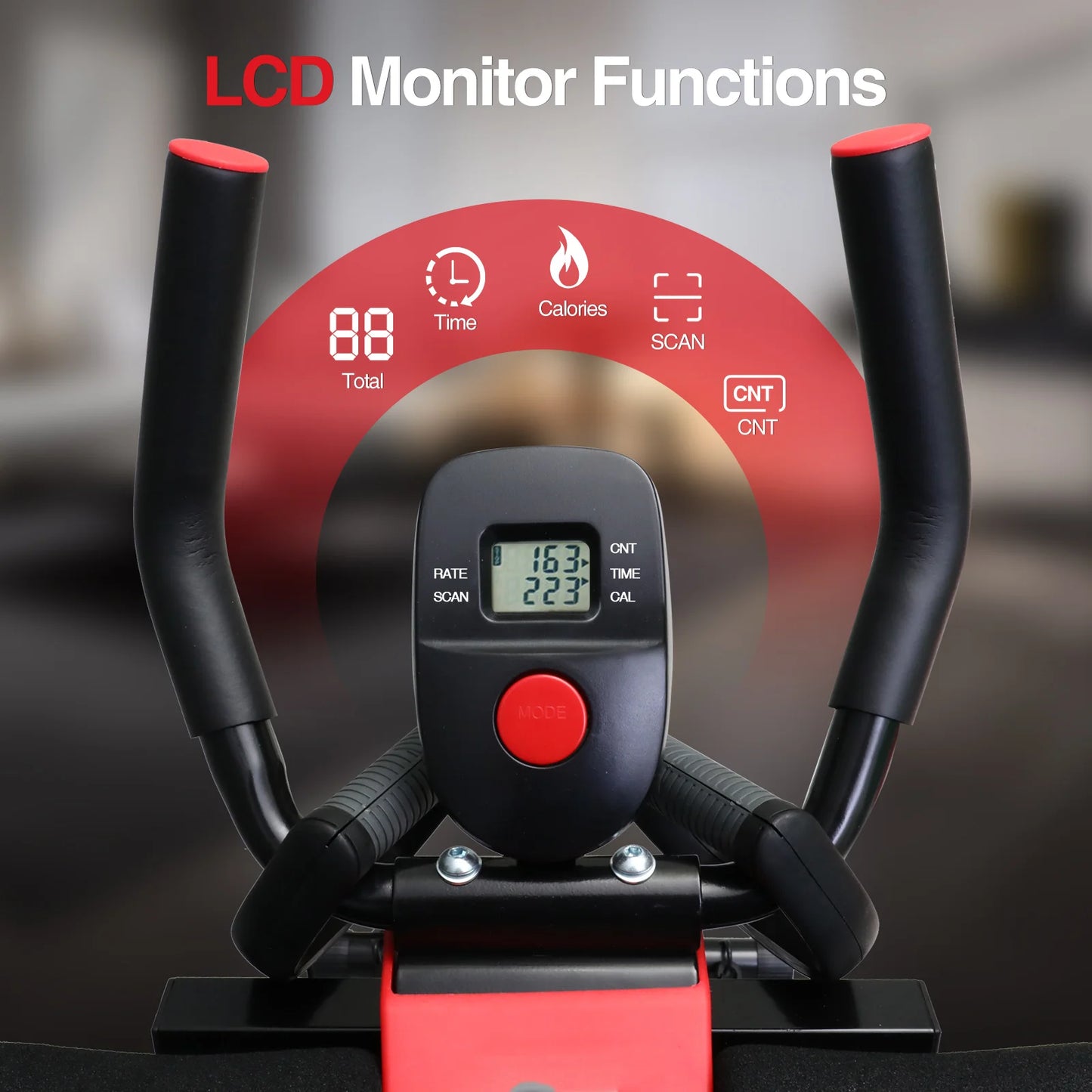 Foldable Abdominal Workout Machine With Adjustable Resistance Bands LCD Display