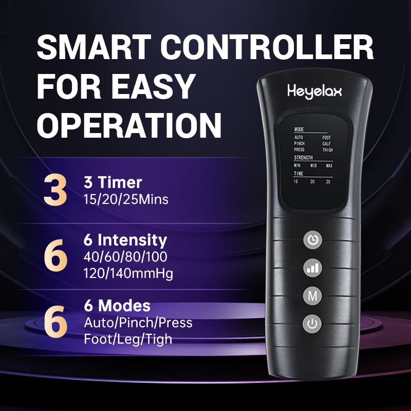 Heyelax Leg Compression Massager for Circulation, Recovery, Pain Relief