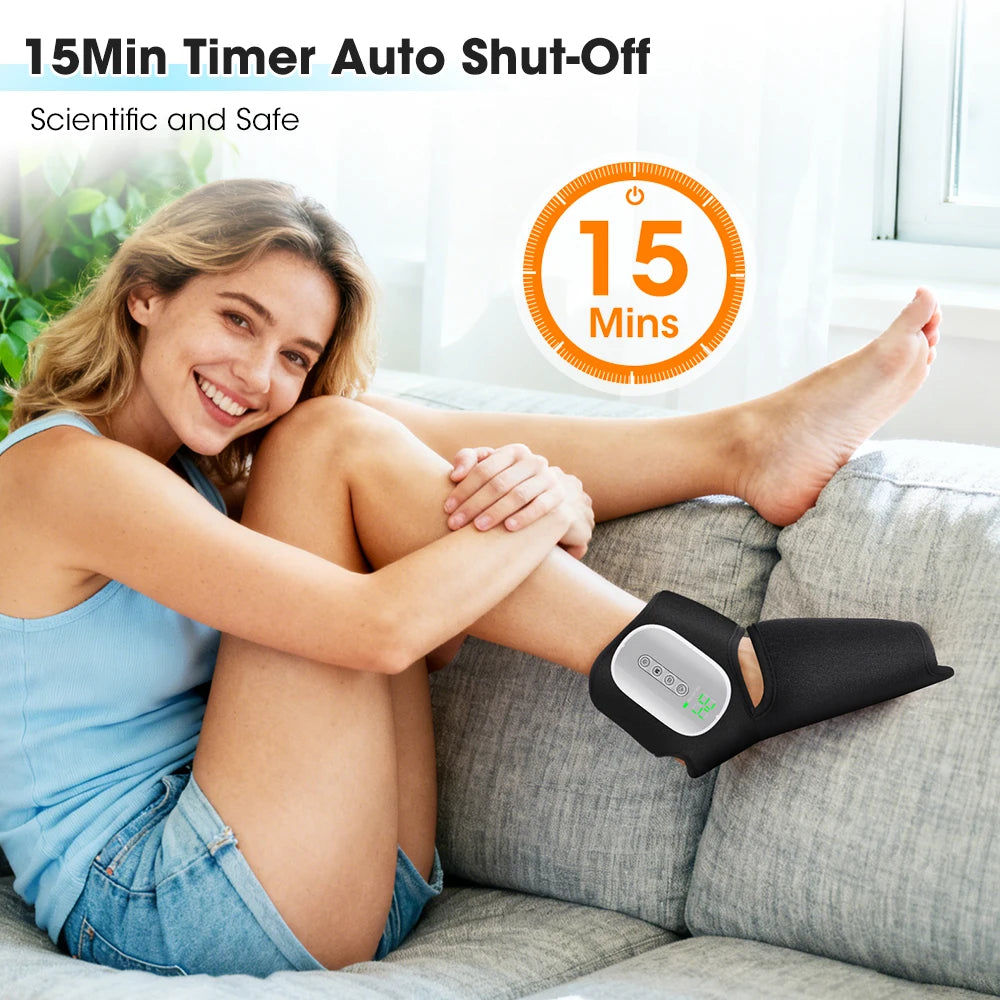 Hailicare Heated Ankle Foot Massager With Air Compression And Heating