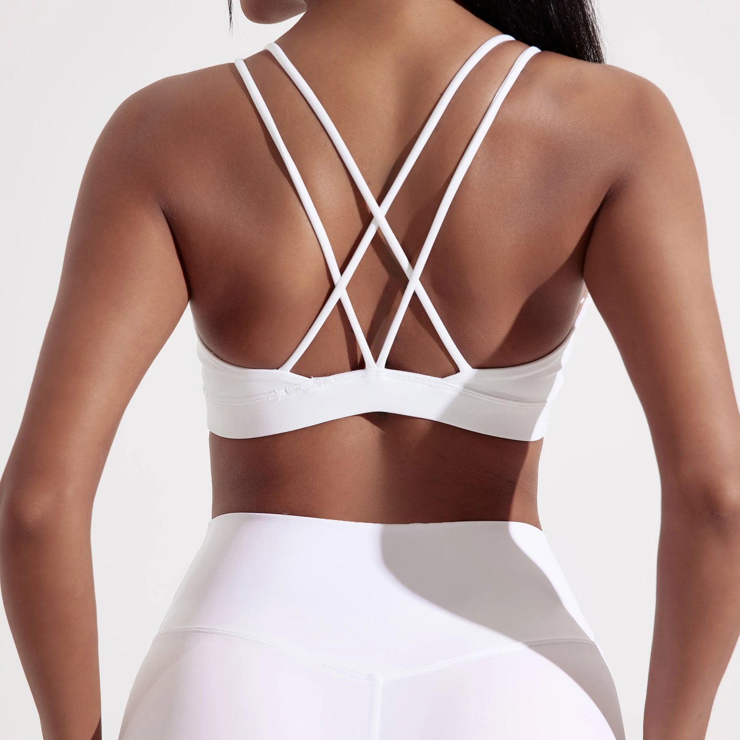 Cross Fitness Bra For Women Breathable Nylon Spandex Chest Pad