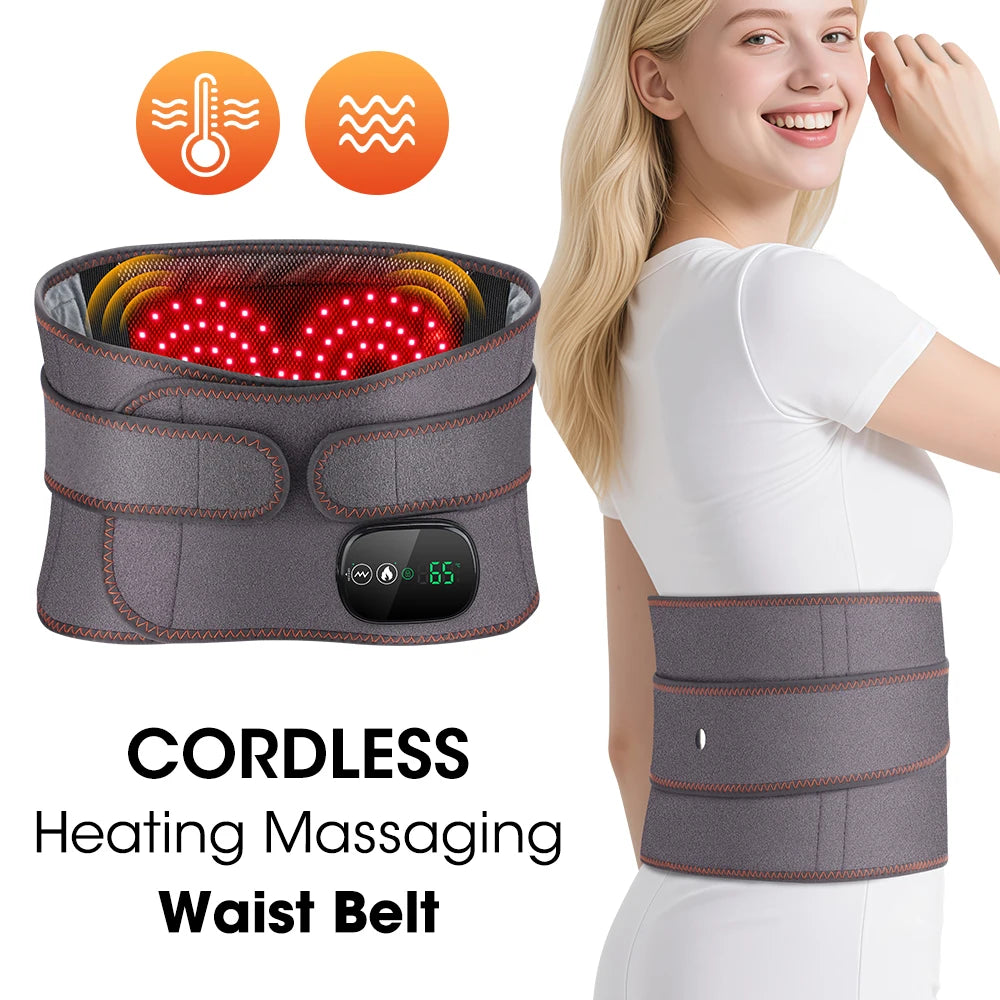 Agdoad Heating Vibration Massager Belt With Dual Light Hot Compress