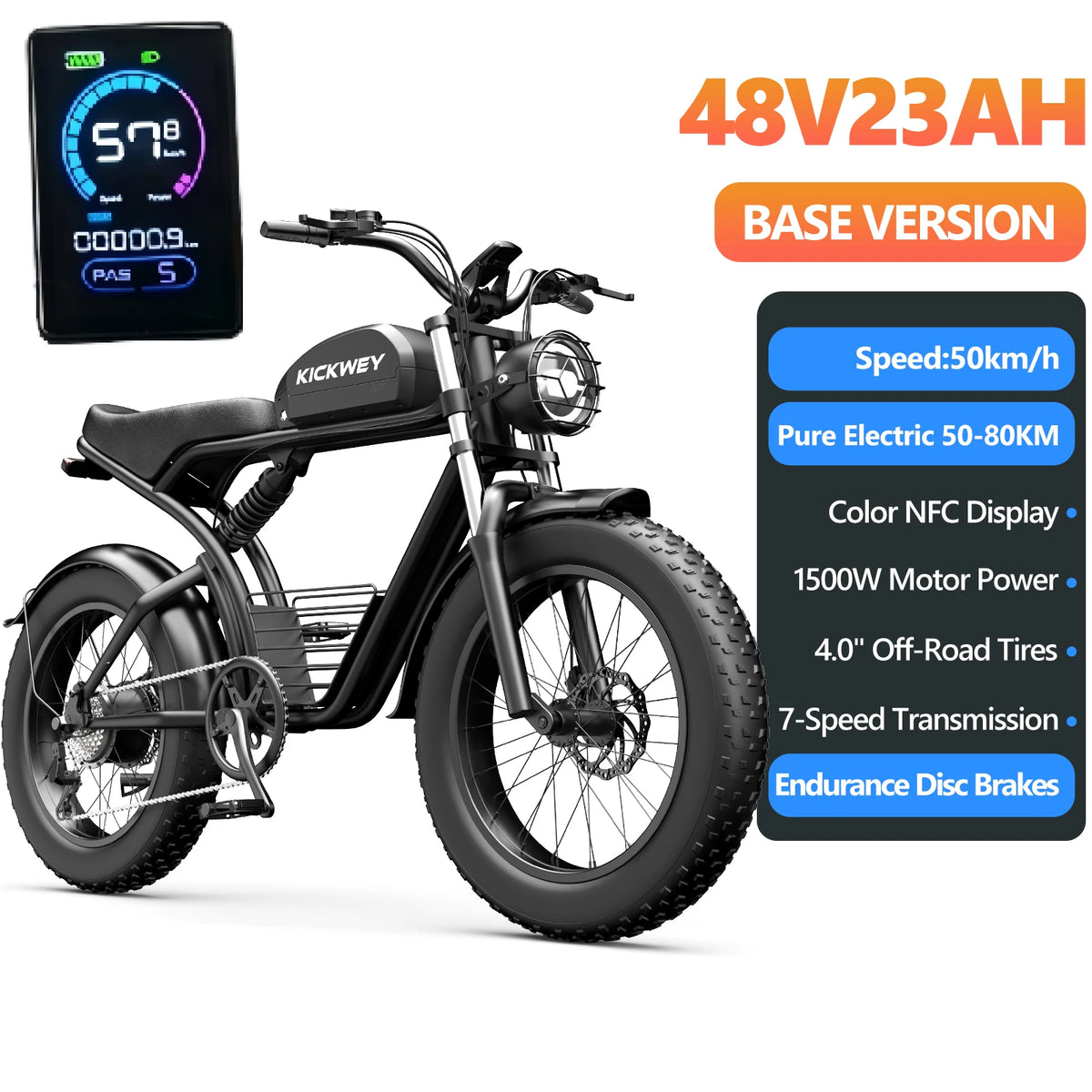 Kickwey K7 3000W Full Suspension Off Road Electric Bike