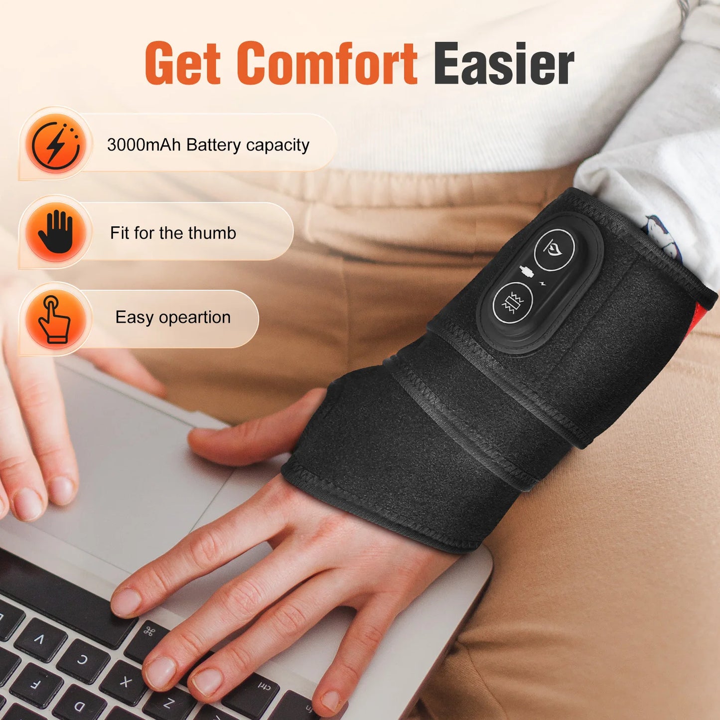 Hailicare 36 LED Beads 660nm and 850nm Red Light Heating Wrap for Joints