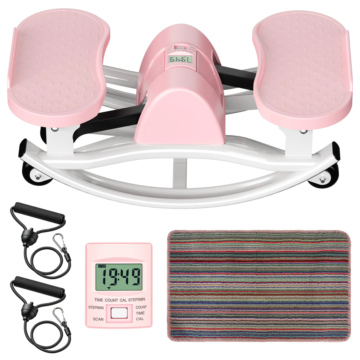 Digital Display Twisting Stepper Machine With Resistance Bands