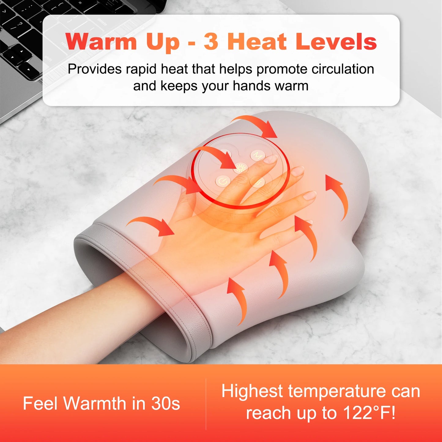 LEERCON Portable Hand Massager With 1800mAh Battery And 6 Modes