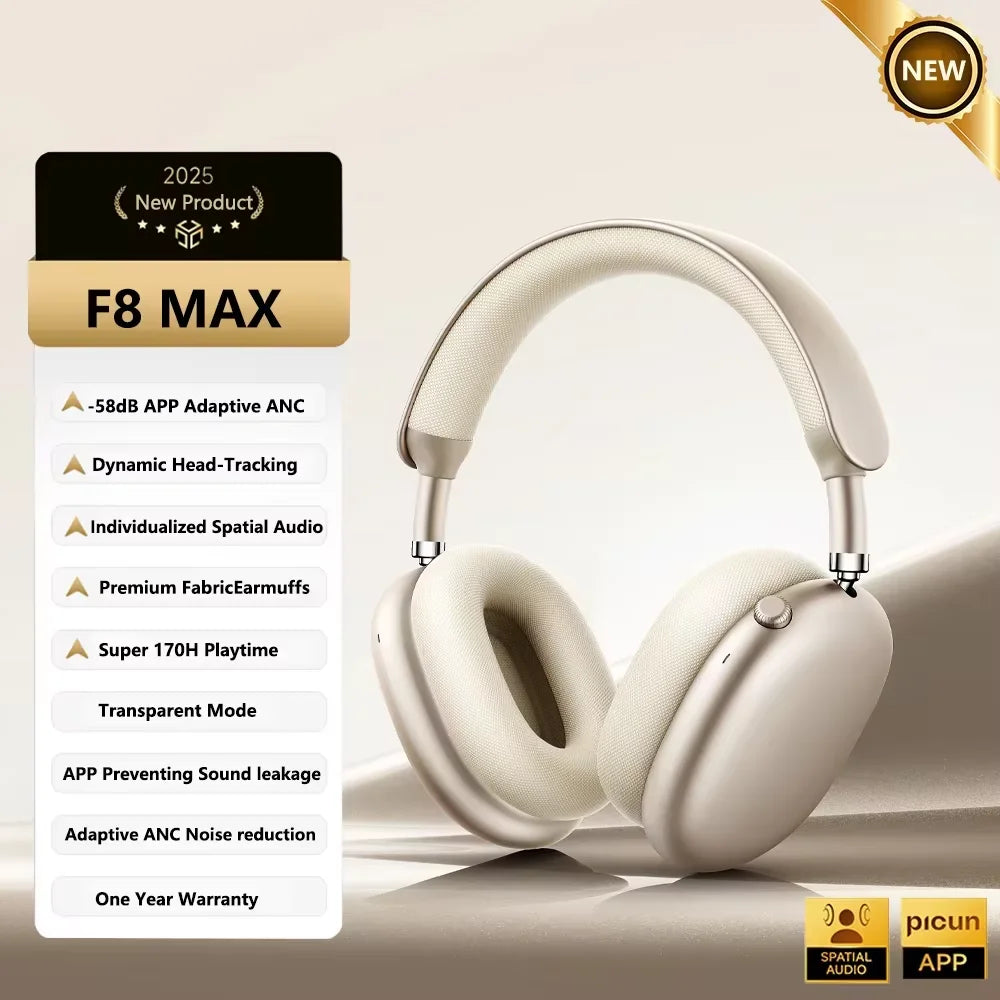 Picun F8 Pro Wireless Headphones Featuring Active Noise Cancellation