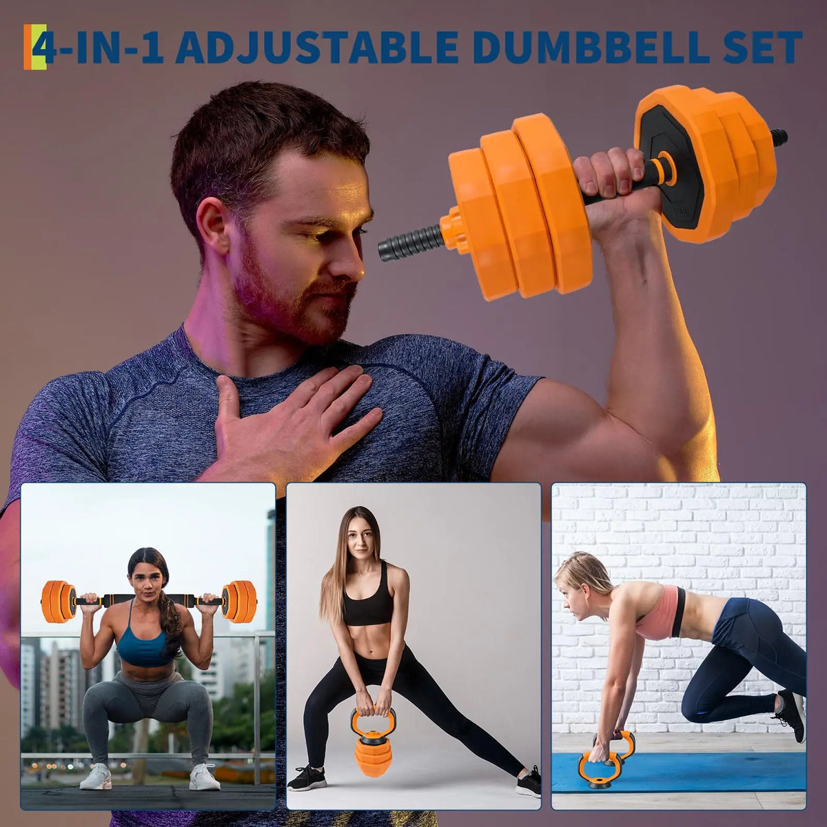 Adjustable Dumbbell Set With Connector For Home Gym Training