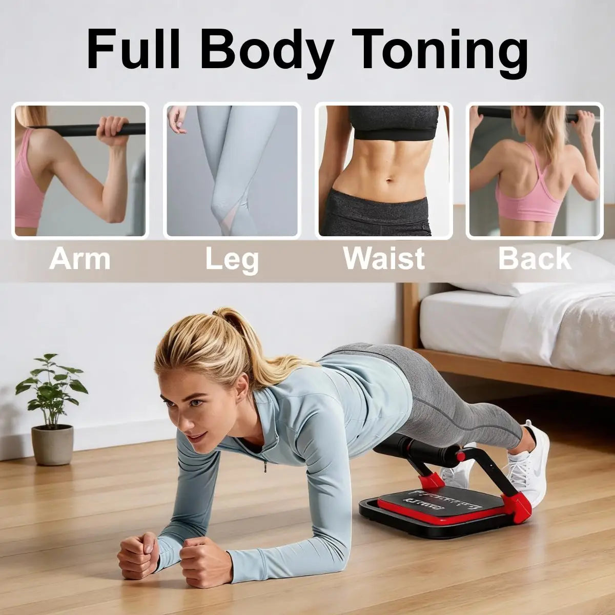 Abdominal Trainer For Home Use Foldable With 3 Resistance Levels