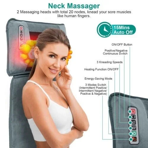 Electric Massage Mat With Heating Kneading Vibration For Full Body