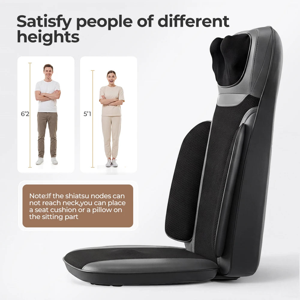 HOMEMASSA Shiatsu Neck Back Massager With Heat And Adjustable Intensity