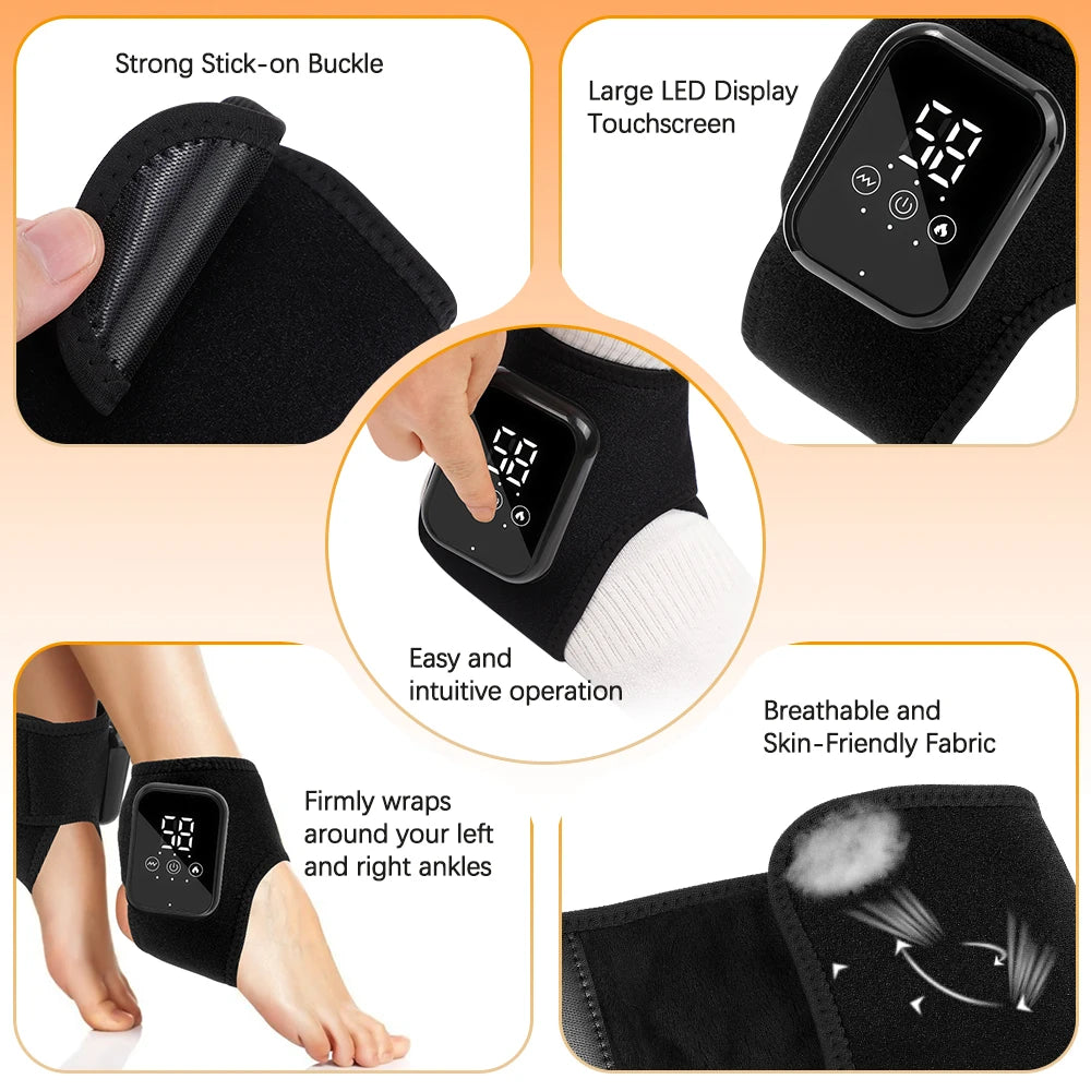 Hailicare Electric Heating Ankle Guard With Vibration Massage