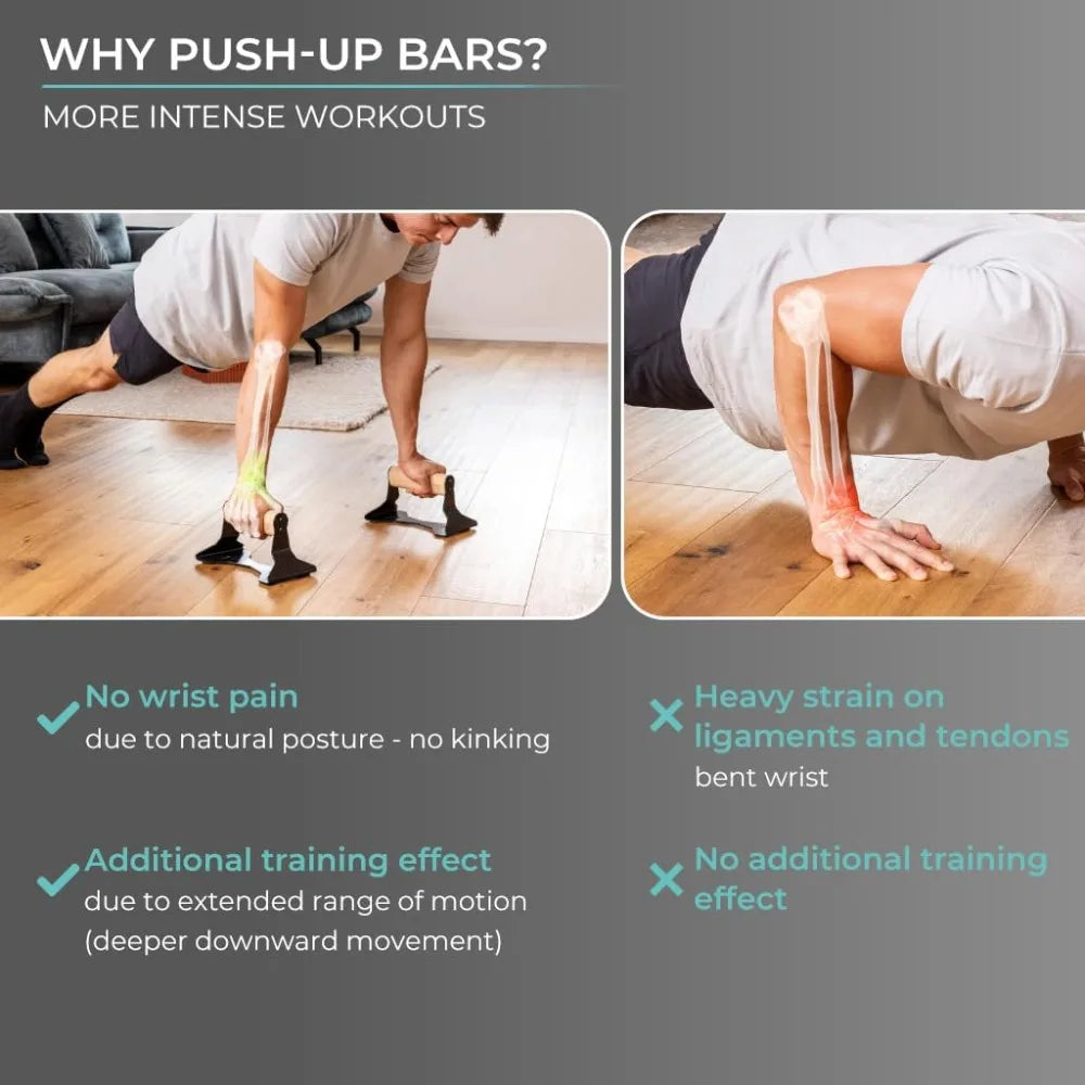 YTYIN Ergonomic Wooden Handle Parallettes for Pullups and Dips