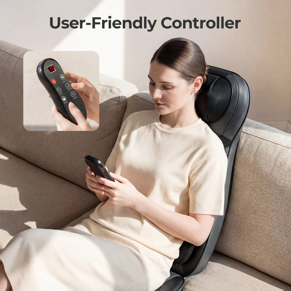 HOMEMASSA Shiatsu Neck Back Massager With Heat And Adjustable Intensity