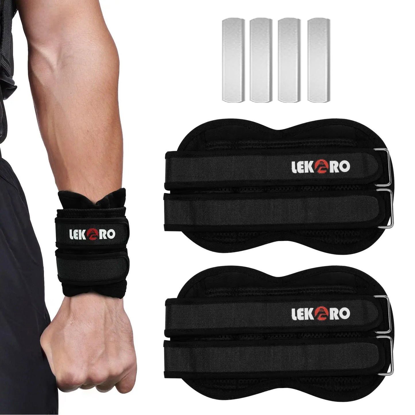 Adjustable Wrist And Ankle Weights With Removable Arm And Leg Weights