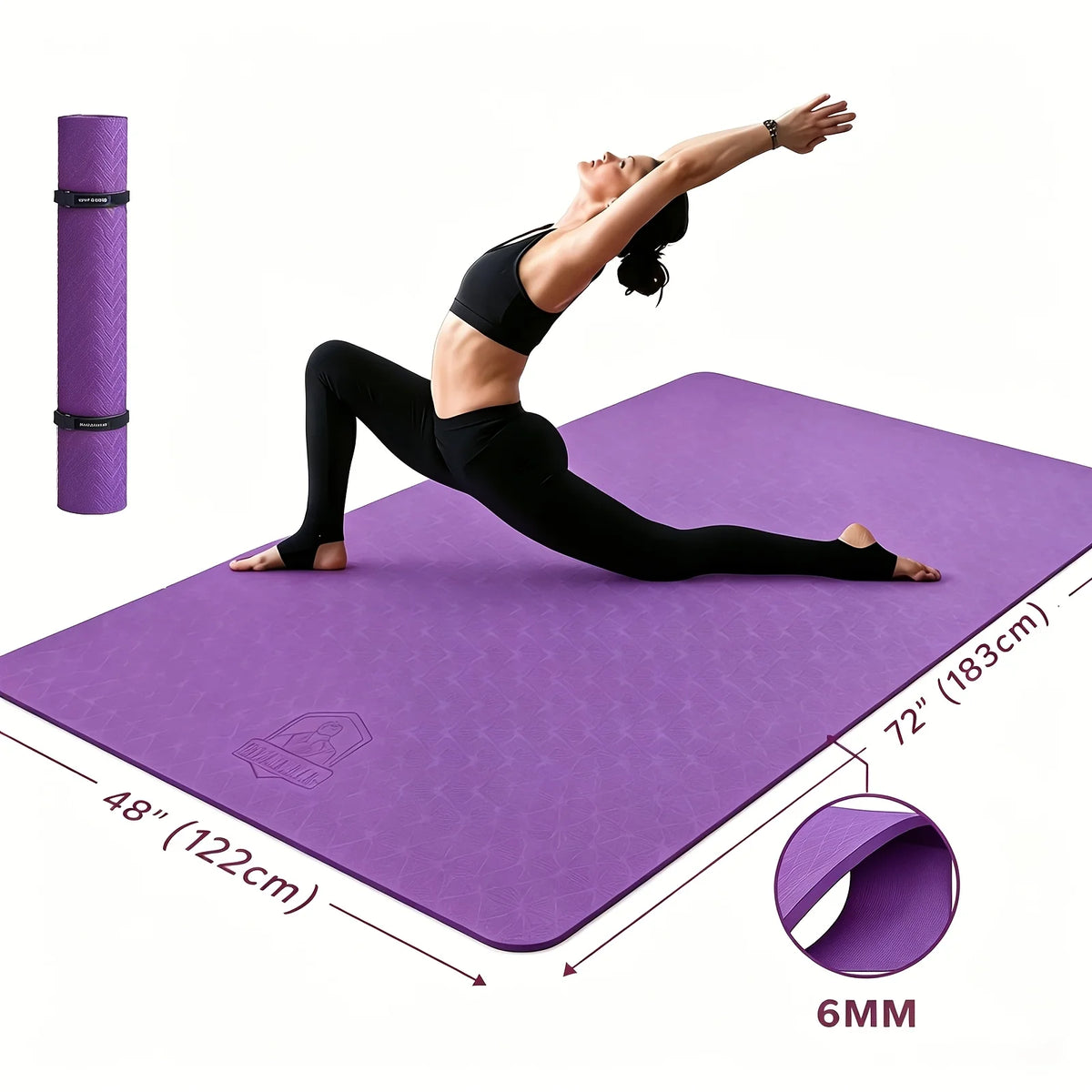 Hapbear TPE Double Sided Non Slip Yoga Mat With Bag
