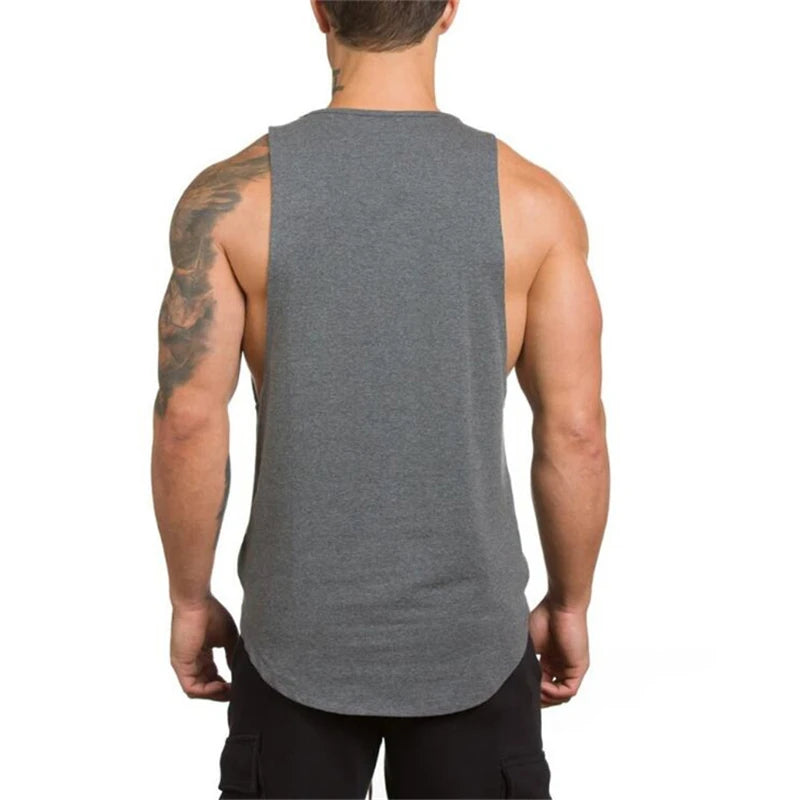 Cotton Breathable Sleeveless Tank Top for Gym Training and Running