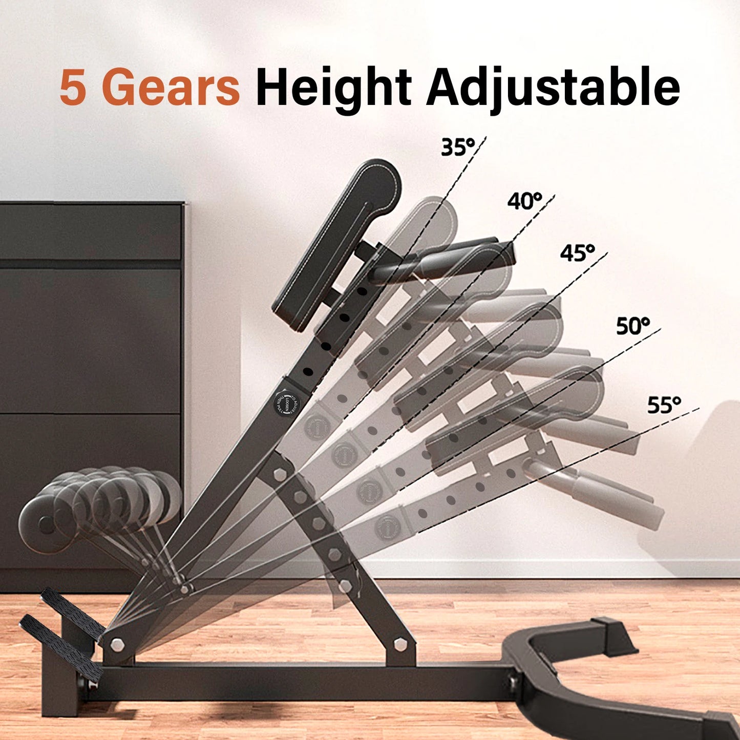 Folding Roman Chair Back Extension Bench Adjustable Hyperextension Home Gym