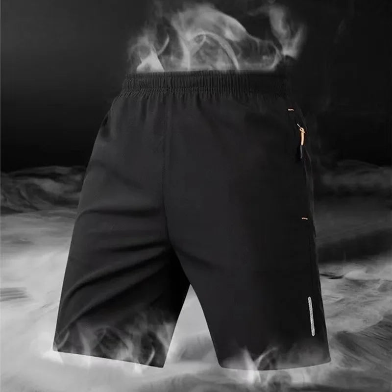 Summer Ice Silk Running Shorts Men Quick Dry Breathable