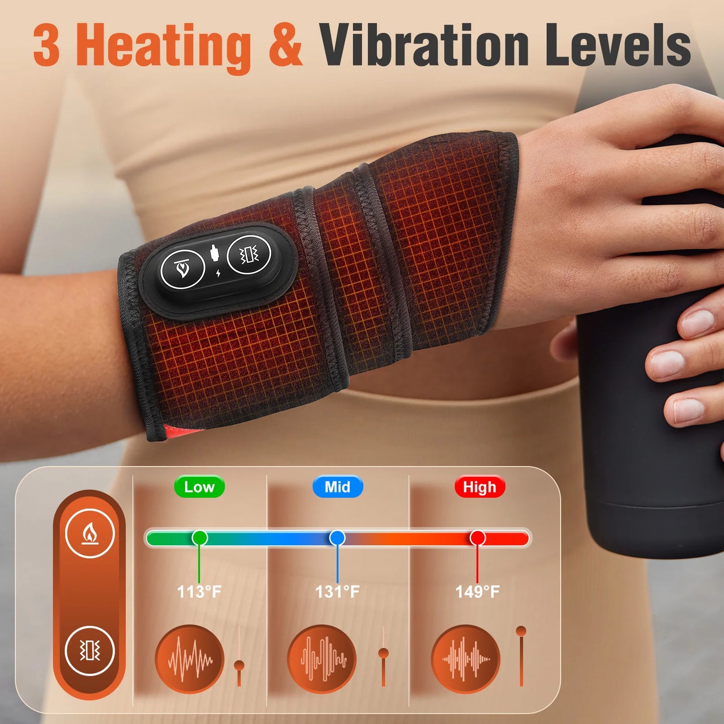 Hailicare 36 LED Beads 660nm and 850nm Red Light Heating Wrap for Joints