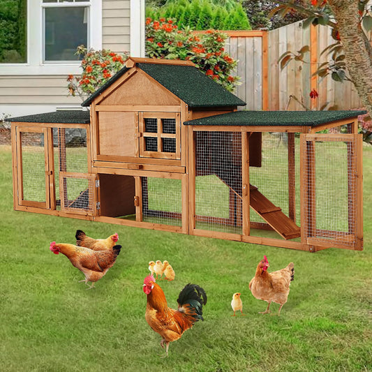 DishyKooker Two Level Wooden Rabbit Hutch With Ramp And Runs