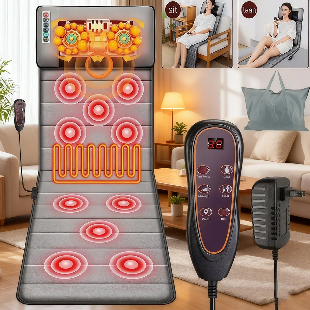 Electric Massage Mat With Heating Kneading Vibration For Full Body