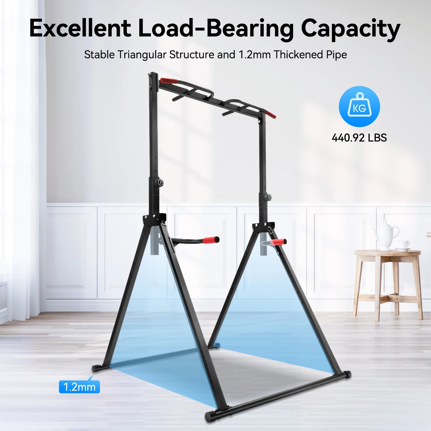 Adjustable Foldable Pull Up Station for Home Gym Workouts