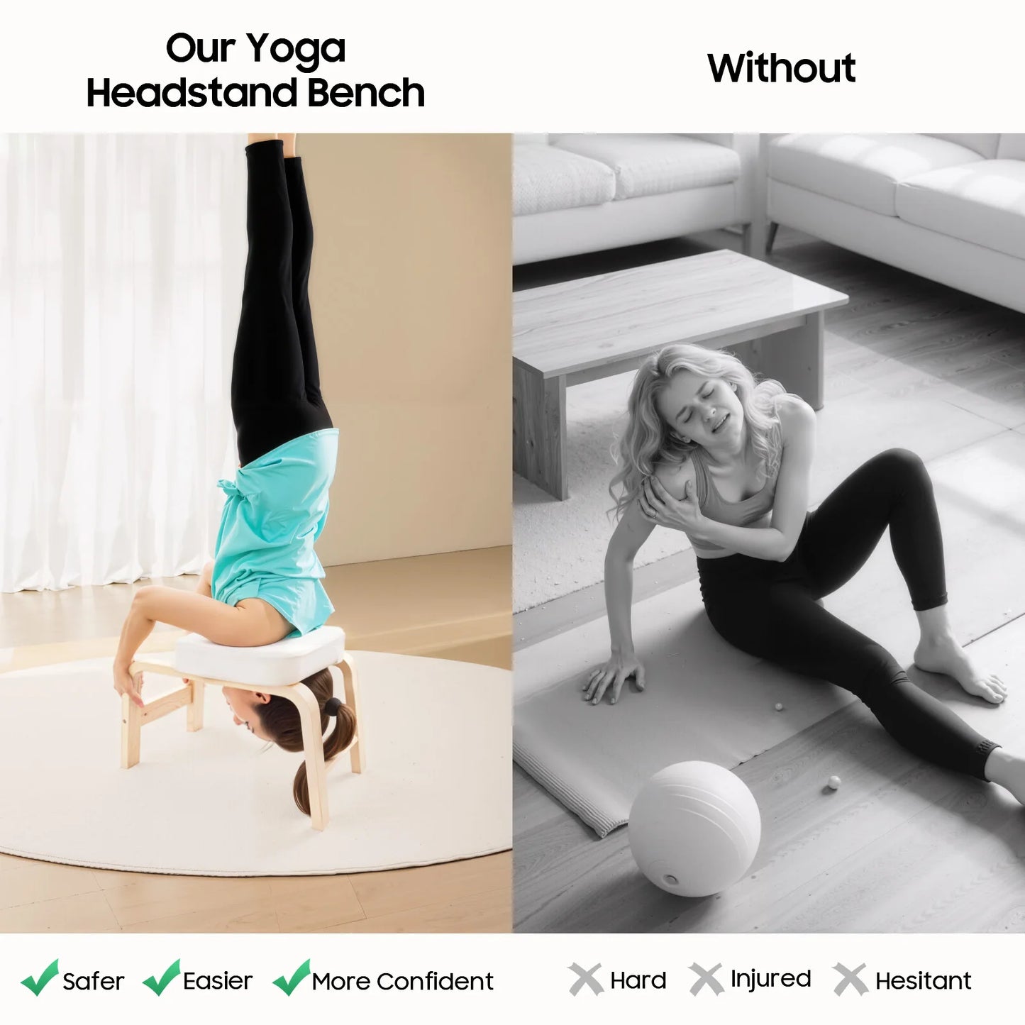 Yoga Headstand Bench Inversion Stool 440lbs Capacity
