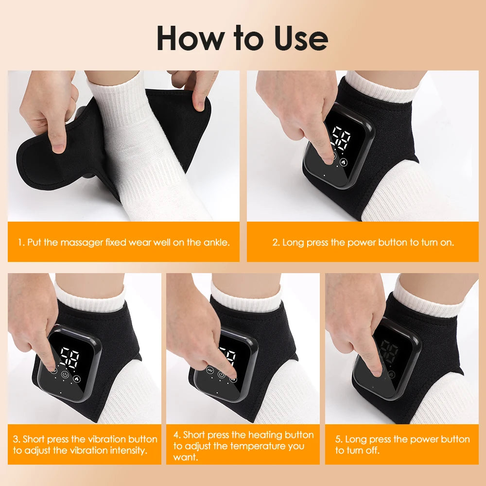 Hailicare Electric Heating Ankle Guard With Vibration Massage