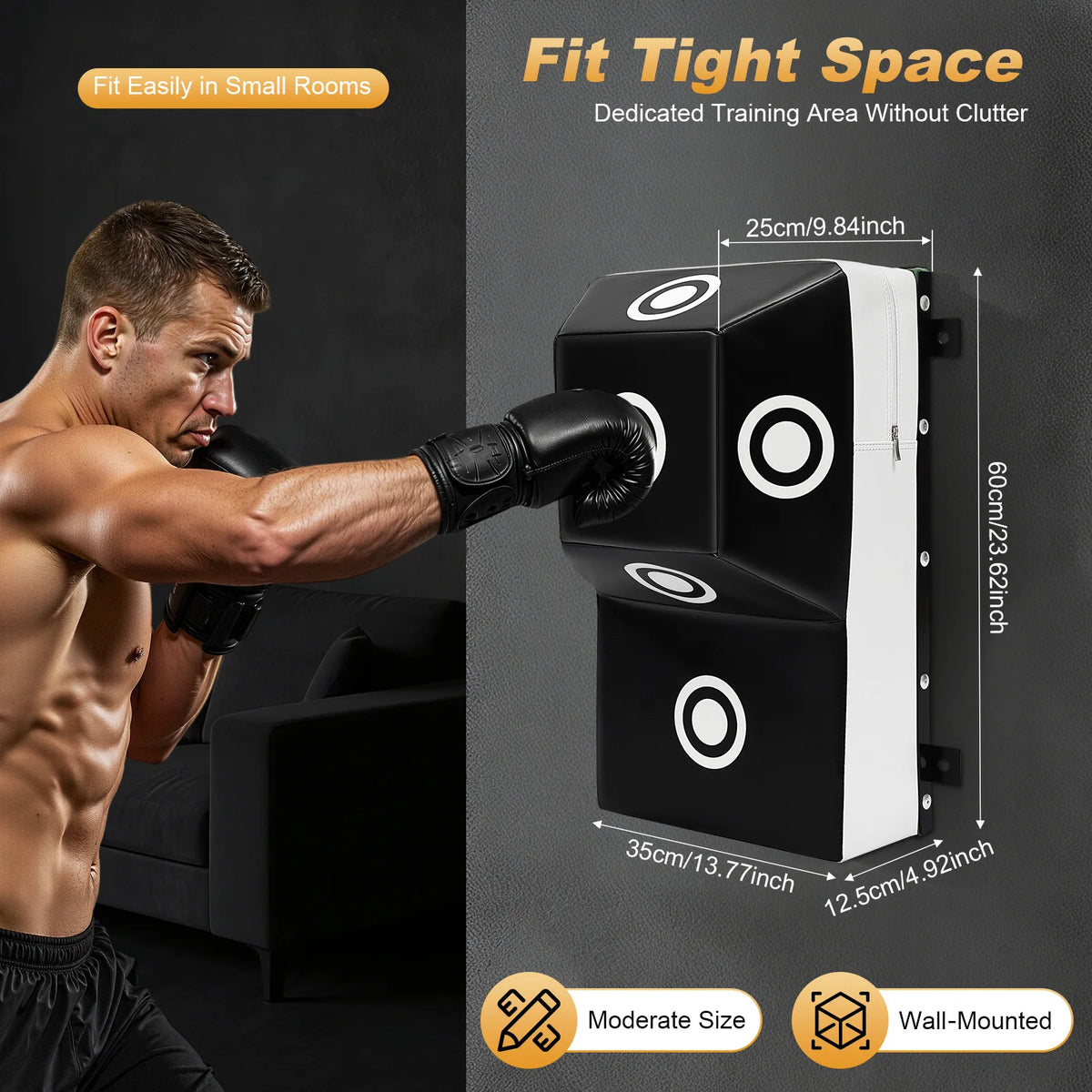 Wall Mounted Boxing Training Punch Pad With Heavy Duty Steel Frame