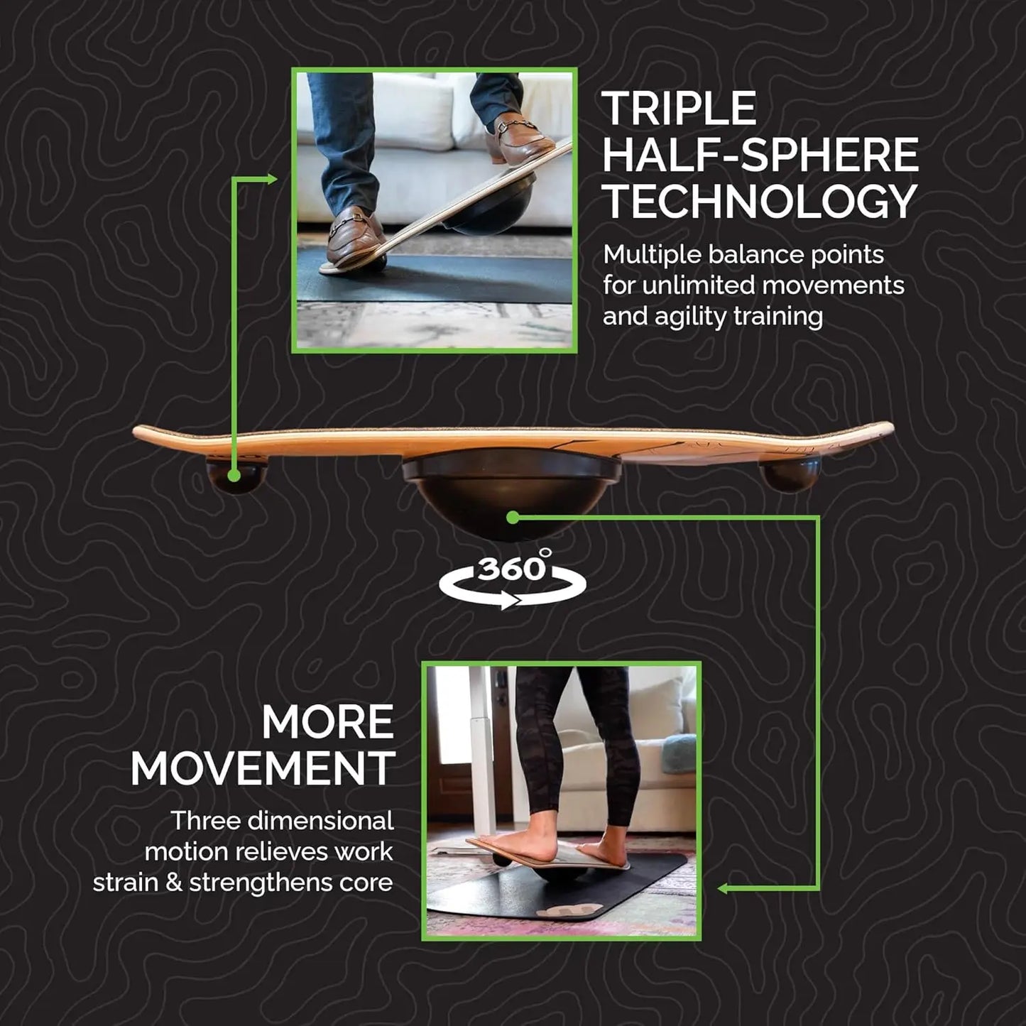 YTYIN Wide 360 Standing Desk Balance Board Portable Home Gym