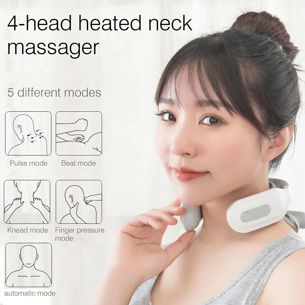 4 Heads Back Massager Portable USB Rechargeable For Waist