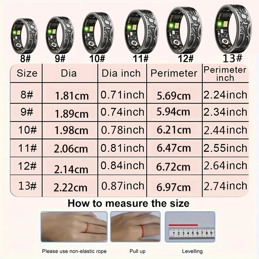 Smart Ring Fitness Tracker With Sleep Monitor IP68 Waterproof