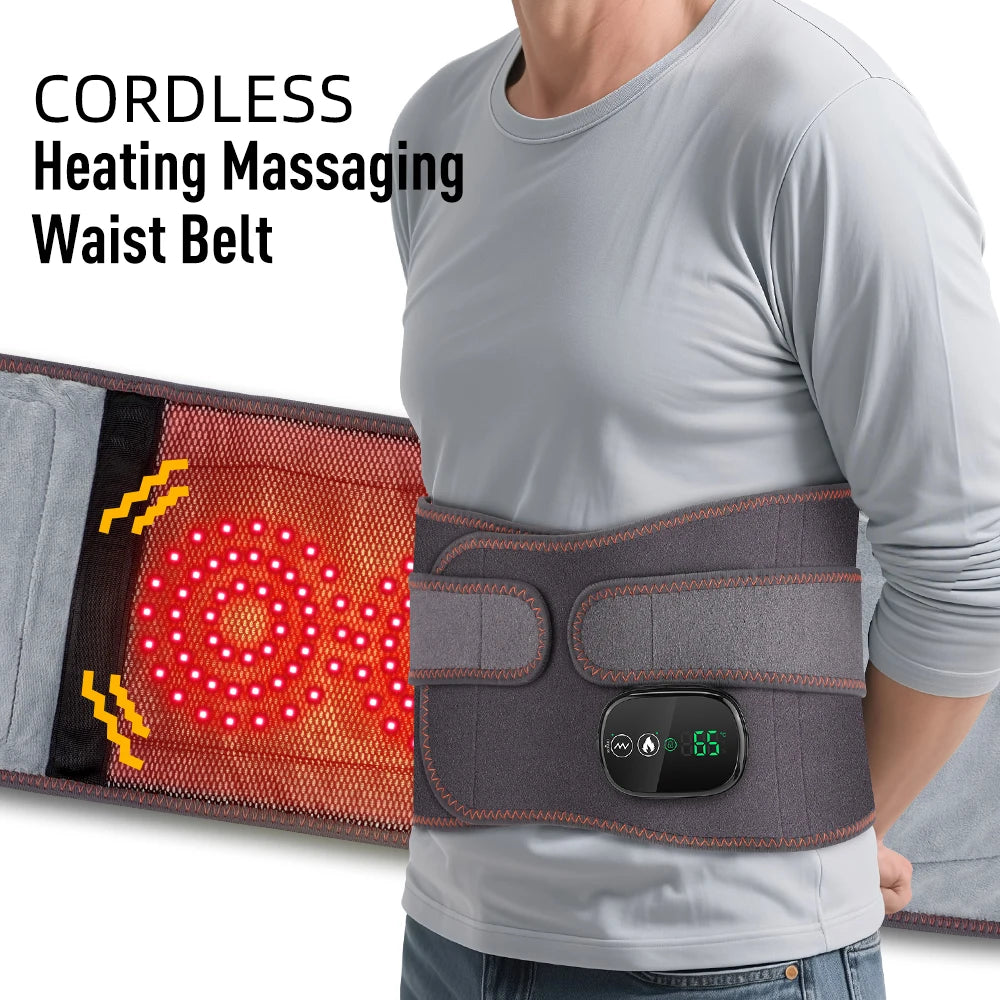 Agdoad Heating Vibration Massager Belt With Dual Light Hot Compress
