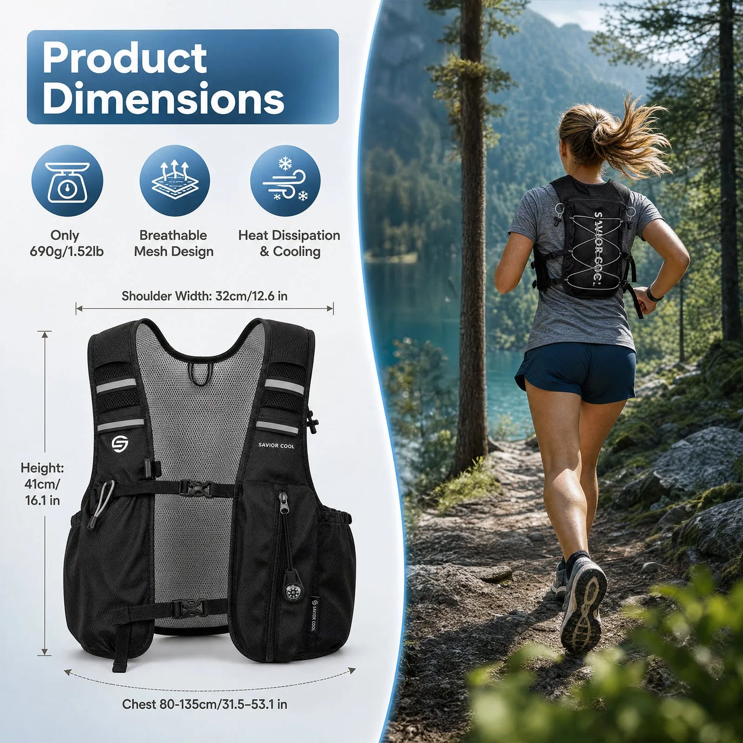 Snow Deer Outdoor Cooling Vest With Built in Water Bladder