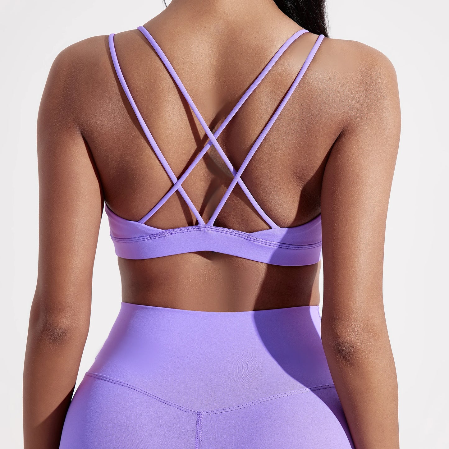 Cross Fitness Bra For Women Breathable Nylon Spandex Chest Pad