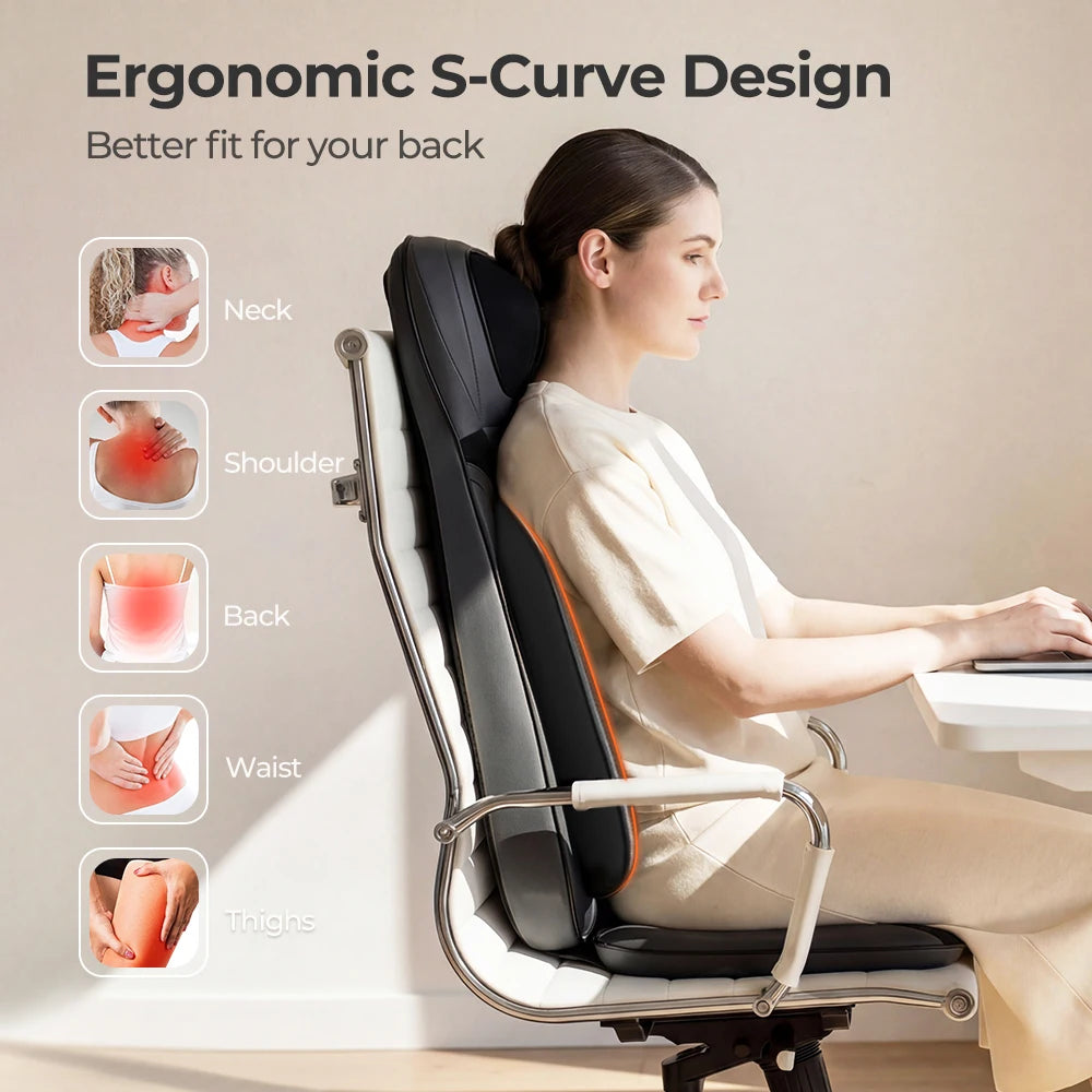 HOMEMASSA Shiatsu Neck Back Massager With Heat And Adjustable Intensity