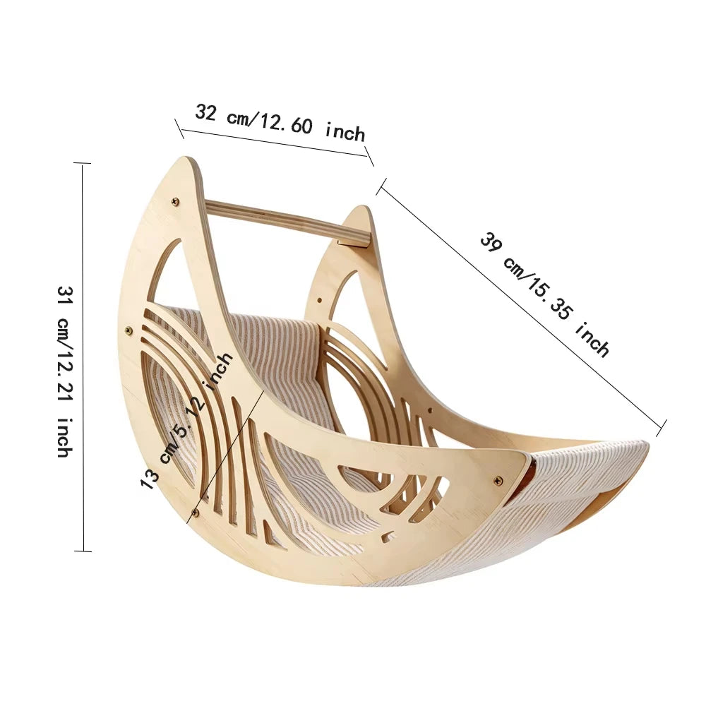 CWV Solid Pine Wood Wall Mounted Cat Climbing Shelves